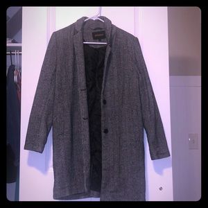 Black and white long coat